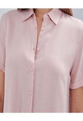 Camisa Para Mujer Manga Corta Color Rosapastel Marca Ostu #40010228