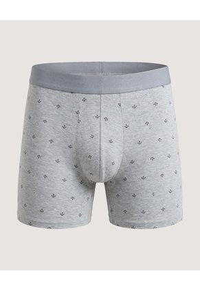 Bóxer Medio Estampado Para Hombre Gris Ostu