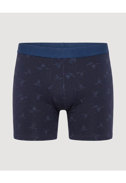 Bóxer Medio Estampado Náutico  Para Hombre Azul Ostu
