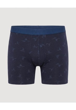 Bóxer Medio Estampado Náutico Para Hombre Azul Ostu