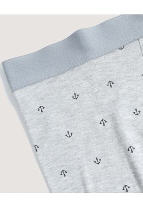 Bóxer Medio Estampado Para Hombre Gris Ostu