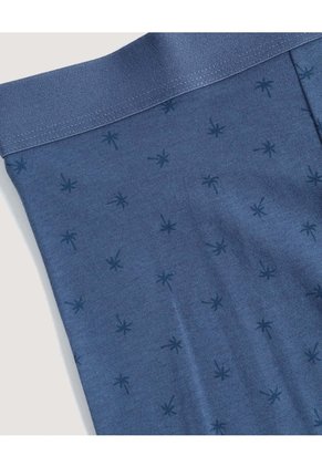 Bóxer Medio Estampado Para Hombre Azul Ostu