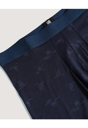 Bóxer Medio Estampado Náutico Para Hombre Azul Ostu