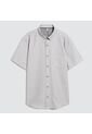 Camisa Para Hombre Manga Corta Con Bolsillo Color Gris  Marca Ostu #60010719 de Ostu