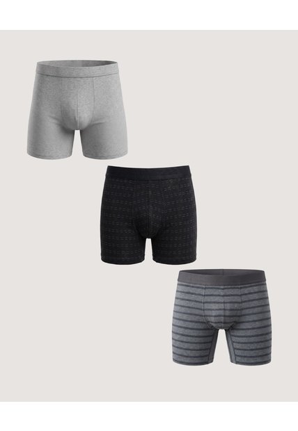 Pack Boxer Medio X3  Para Hombre Negro Ostu