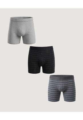 Pack Boxer Medio X3 Para Hombre Negro Ostu