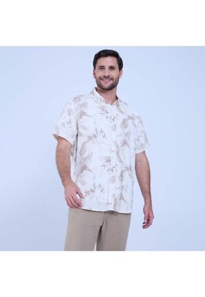 Camisa Para Hombre Manga Corta Sin Bolsillo Color Arena Marca Ostu #60010727