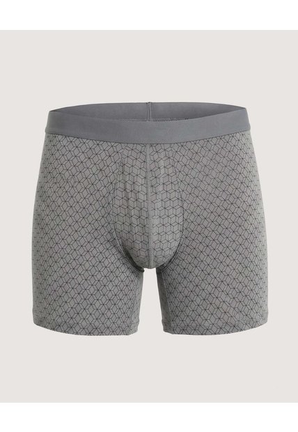 Bóxer Medio Estampado Geométrico  Para Hombre Gris Ostu