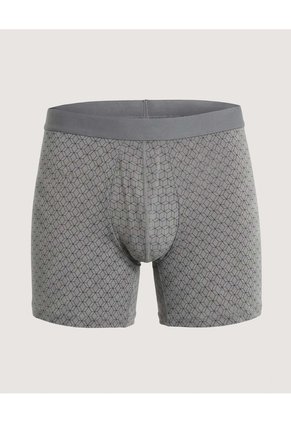 Bóxer Medio Estampado Geométrico Para Hombre Gris Ostu