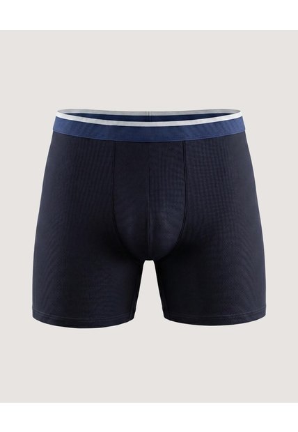 Boxer Medio Microfibra Con Malla  Para Hombre Azul Ostu