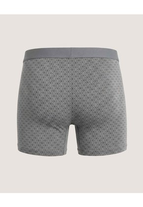 Bóxer Medio Estampado Geométrico Para Hombre Gris Ostu
