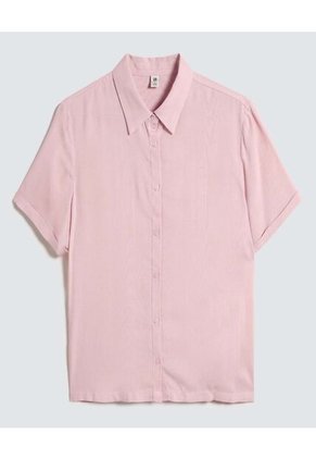 Camisa Para Mujer Manga Corta Color Rosapastel Marca Ostu #40010228