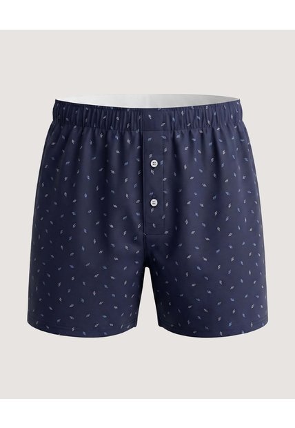 Bóxer Amplio Estampado Mini Print  Para Hombre Azul Ostu