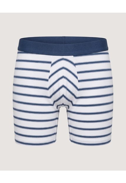 Bóxer Medio De Rayas Clásicas  Para Hombre Blanco Ostu