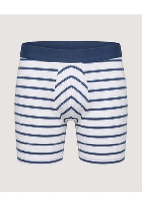 Bóxer Medio De Rayas Clásicas Para Hombre Blanco Ostu