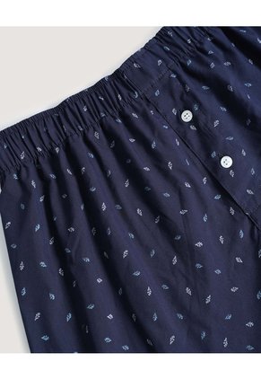 Bóxer Amplio Estampado Mini Print  Para Hombre Azul Ostu