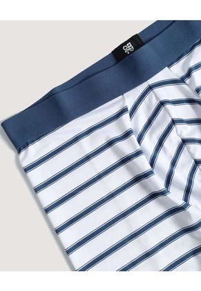 Bóxer Medio De Rayas Clásicas Para Hombre Blanco Ostu