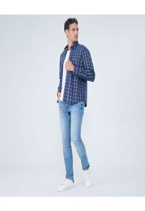 Jean Para Hombre Skinny Color Azul Claro Marca Ostu #60160416