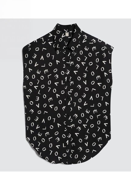 Camisa Para Mujer Manga Corta Color Negro Marca Ostu #40010239