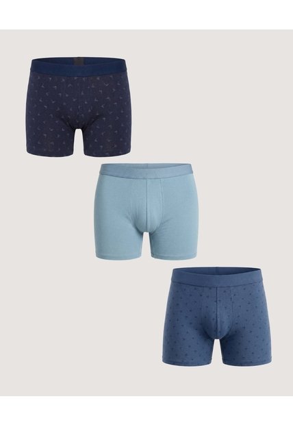 Pack X3 Boxer Medio Con Estampados  Para Hombre Negro Ostu