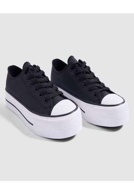 Tenis Para Mujer Canvas Color Negro Marca Ostu #40720134