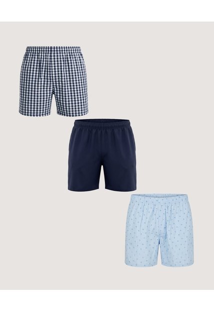 Pack Boxer Amplio Cuadros Y Palmeras  Para Hombre Negro Ostu