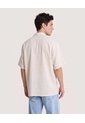Camisa Resort De Manga Corta  Para Hombre Marfil Ostu de Ostu