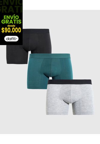 Boxer Para Hombre Filete Medio Algodón Color Negro Marca Ostu #60000515 Ostu