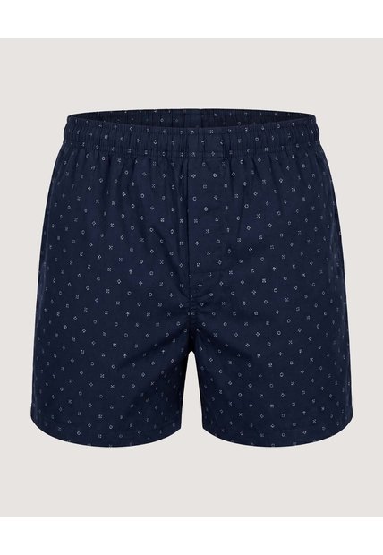 Bóxer Amplio Estampado Geométrico  Para Hombre Azul Ostu