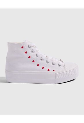 Tenis Para Mujer Canvas Color Blanco Marca Ostu #40720135