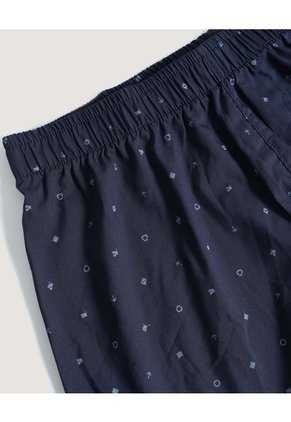 Bóxer Amplio Estampado Geométrico Para Hombre Azul Ostu