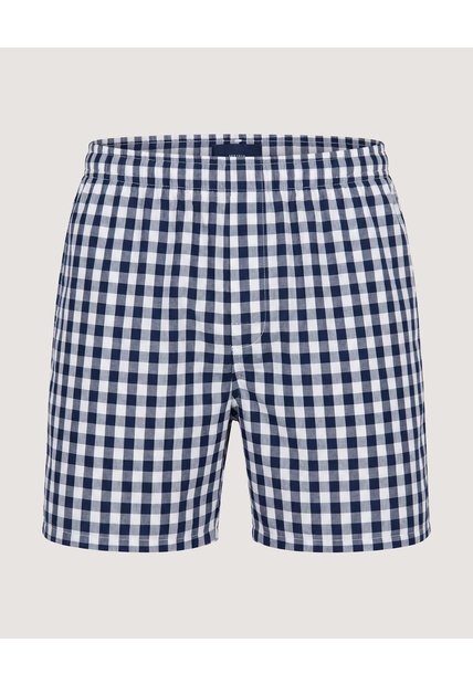 Bóxer Amplio Cuadros Vichy  Para Hombre Azul Ostu