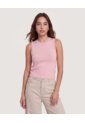 Camiseta Tejida Sin Mangas  Para Mujer Rosado Ostu de Ostu