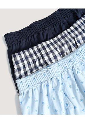 Pack Boxer Amplio Cuadros Y Palmeras  Para Hombre Negro Ostu