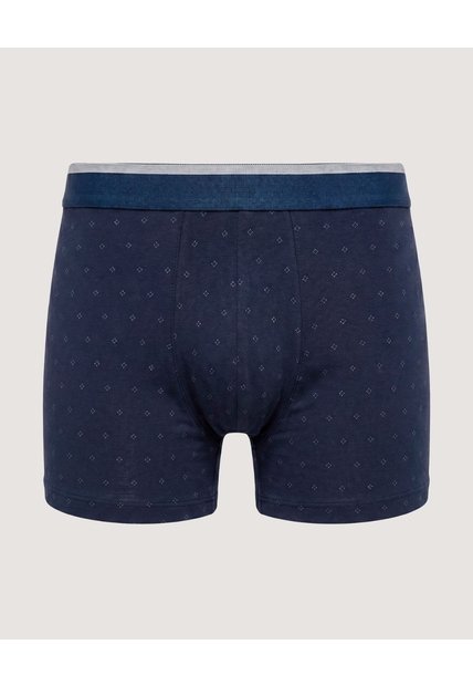 Boxer Corto Estampado Geométrico  Para Hombre Azul Ostu