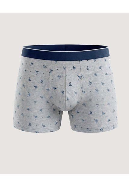 Bóxer Corto Velero Náutico  Para Hombre Gris Ostu