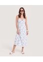 Vestido Sisa Silueta Fluida  Para Mujer Blanco Ostu de Ostu