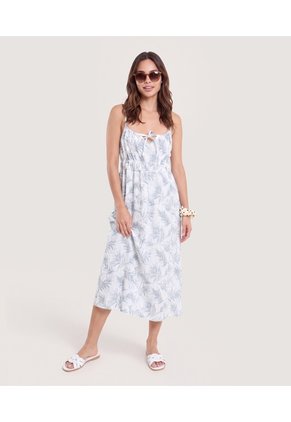 Vestido Sisa Silueta Fluida  Para Mujer Blanco Ostu