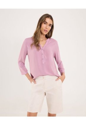 Blusa Para Mujer Manga 3/4 Color Lila Marca Ostu #40121118