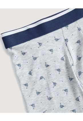 Bóxer Corto Velero Náutico Para Hombre Gris Ostu