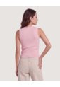 Camiseta Tejida Sin Mangas  Para Mujer Rosado Ostu de Ostu