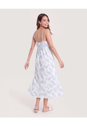 Vestido Sisa Silueta Fluida  Para Mujer Blanco Ostu