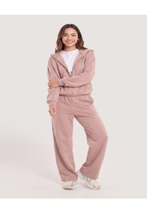 Hoodie Unicolor Para Mujer Piel Ostu