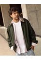 Chaqueta Harrington Bicolor  Para Hombre Verde Ostu de Ostu