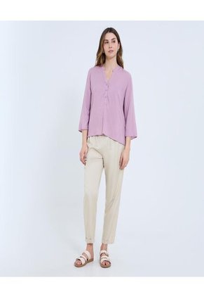 Blusa Para Mujer Manga 3/4 Color Lila Marca Ostu #40121118