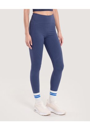 Leggins Con Cortes Anatomicos Para Mujer Azul Ostu