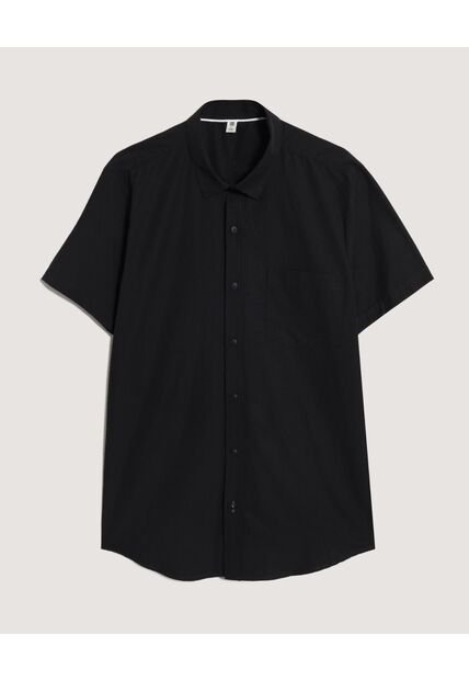 Camisa  Para Hombre Manga Corta Con Bolsillo Cuello Casual M Color Negro Marca Ostu #60010884