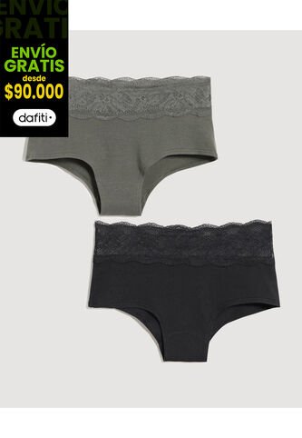 Panty Para Mujer Cachetero Color Negro Marca Ostu #40800104 Ostu