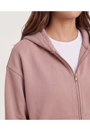 Hoodie Unicolor Para Mujer Piel Ostu