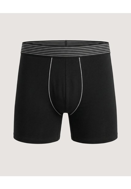 Boxer Medio Con Costuras A Contraste  Para Hombre Negro Ostu